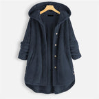 Flōre | Women's Classic Winter Coat - Warm Wool Blend Overcoat & Long Tailored Jacket Navy Blue