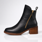Zahara | Leather Ankle Boots – Chic Artisan Craft & Refined Slimming Silhouette Black