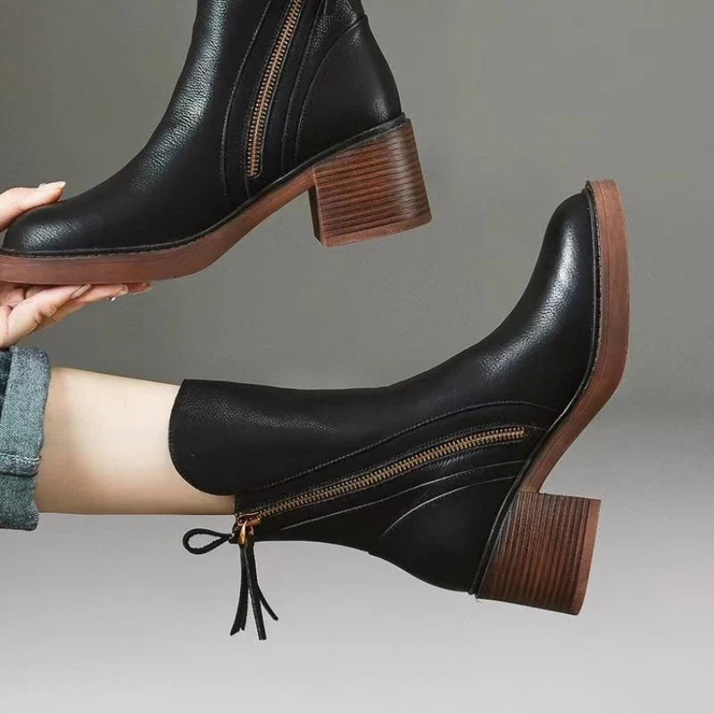 Zahara | Leather Ankle Boots – Chic Artisan Craft & Refined Slimming Silhouette