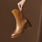 Zahara | Leather Ankle Boots – Chic Artisan Craft & Refined Slimming Silhouette