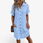 Olivia Summer Dress – Elegant Fabric Blend with Comfort & Style Blue