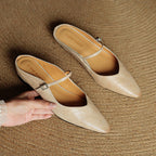 Triton | Women’s Genuine Leather Mules – Chic Slip-On Loafers & Refined Artisan Cushion