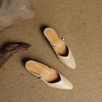 Triton | Women’s Genuine Leather Mules – Chic Slip-On Loafers & Refined Artisan Cushion