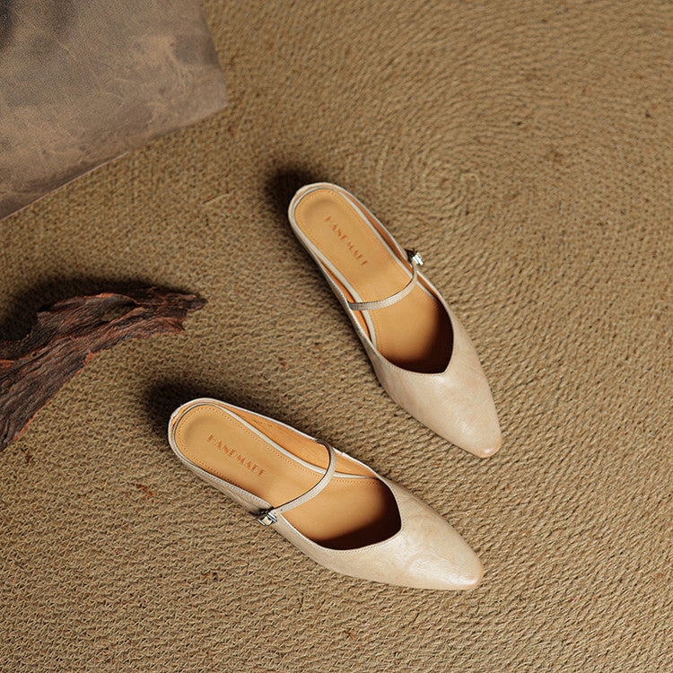 Triton | Women’s Genuine Leather Mules – Chic Slip-On Loafers & Refined Artisan Cushion