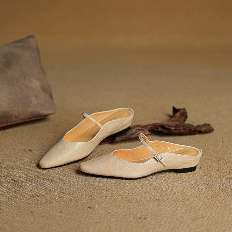 Triton | Women’s Genuine Leather Mules – Chic Slip-On Loafers & Refined Artisan Cushion