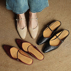 Triton | Women’s Genuine Leather Mules – Chic Slip-On Loafers & Refined Artisan Cushion