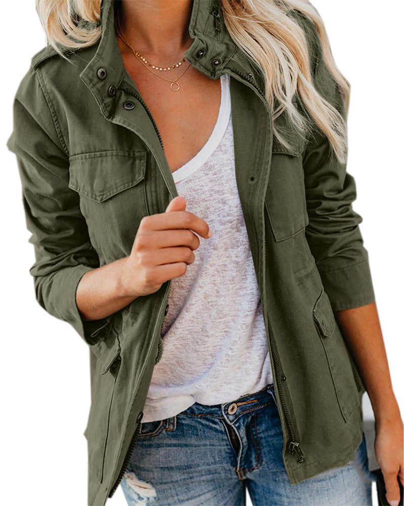 Windbreaker for Women – Oversized Korean Style with Many Pockets