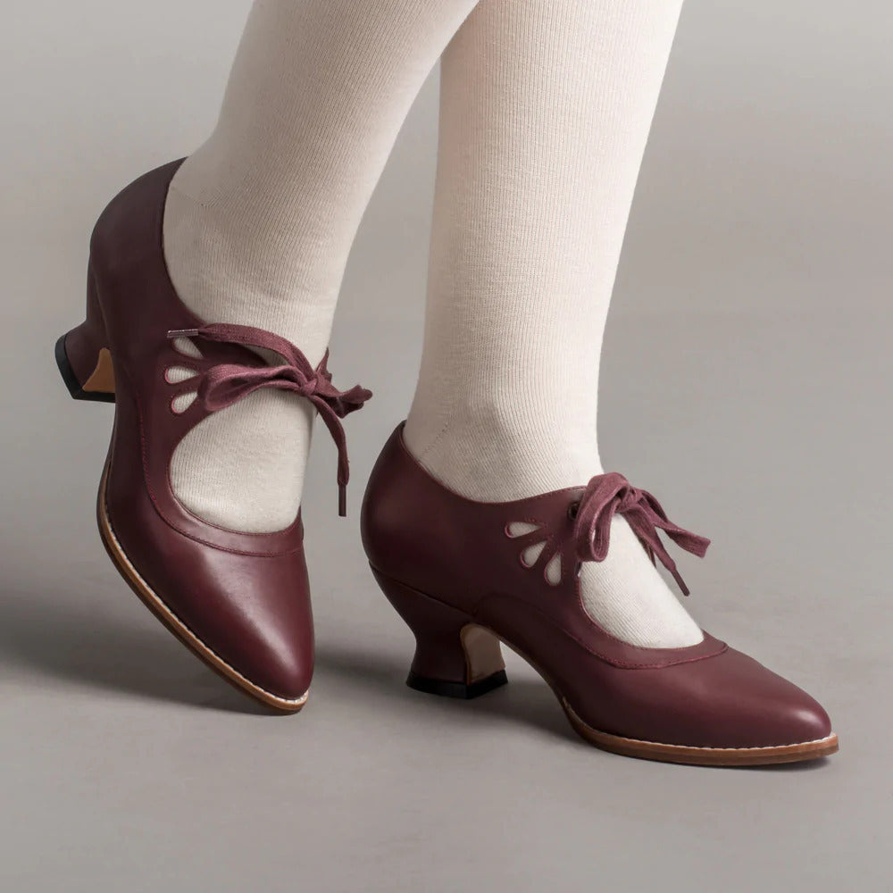 Dôre | Women’s Heeled Shoes – Sculptural Architectural Heel & Refined Aesthetic Grace red