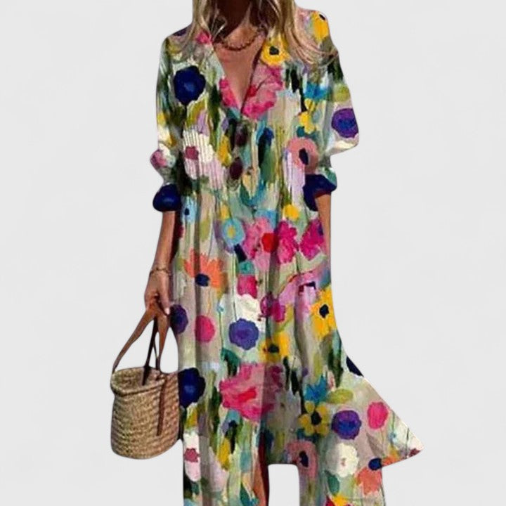 Vanity | Women’s Elegant Boho Dress – Chic Floral Maxi with Flowy Silhouette Multicolored 1