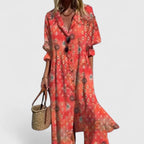 Vanity | Women’s Elegant Boho Dress – Chic Floral Maxi with Flowy Silhouette Rouge
