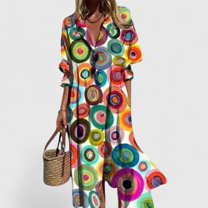 Vanity | Women’s Elegant Boho Dress – Chic Floral Maxi with Flowy Silhouette Multicolored 2