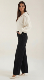 Women's Collared Chunky Knit Sweater – Cozy Oversized Fit & Retro Polo Style