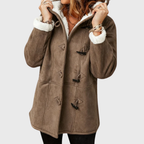 Sephira | Women’s Jacket | Hooded Neckline with Front Toggle Fastenings Brown