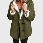 Sephira | Women’s Jacket | Hooded Neckline with Front Toggle Fastenings Green