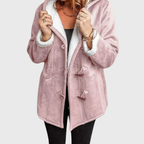 Sephira | Women’s Jacket | Hooded Neckline with Front Toggle Fastenings Pink