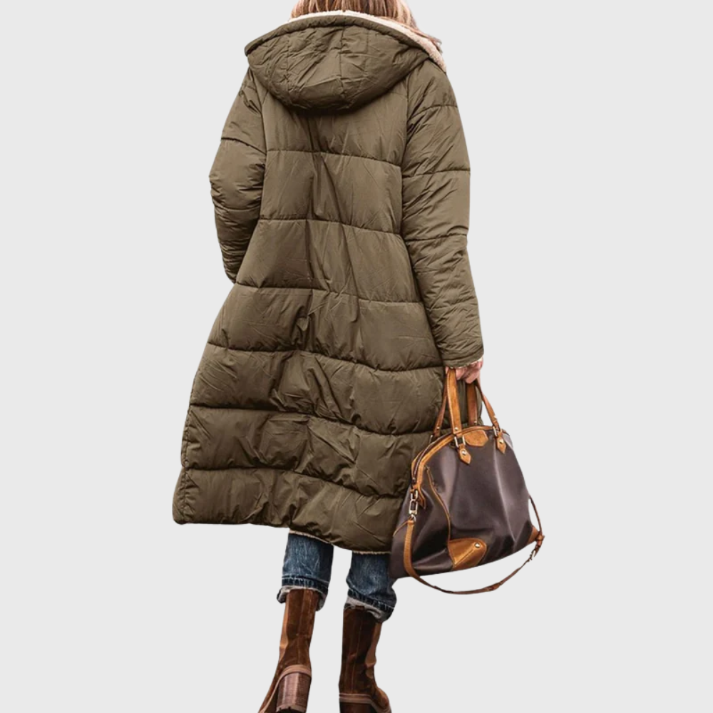 Tasana | Women's Reversible Coat - 2-in-1 Warm Sherpa Fleece & Quilted Puffer Jacket