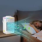 Popular mini air cooler USB air conditioning fan office desktop small water cooling fan spray humidification cooling fan 2