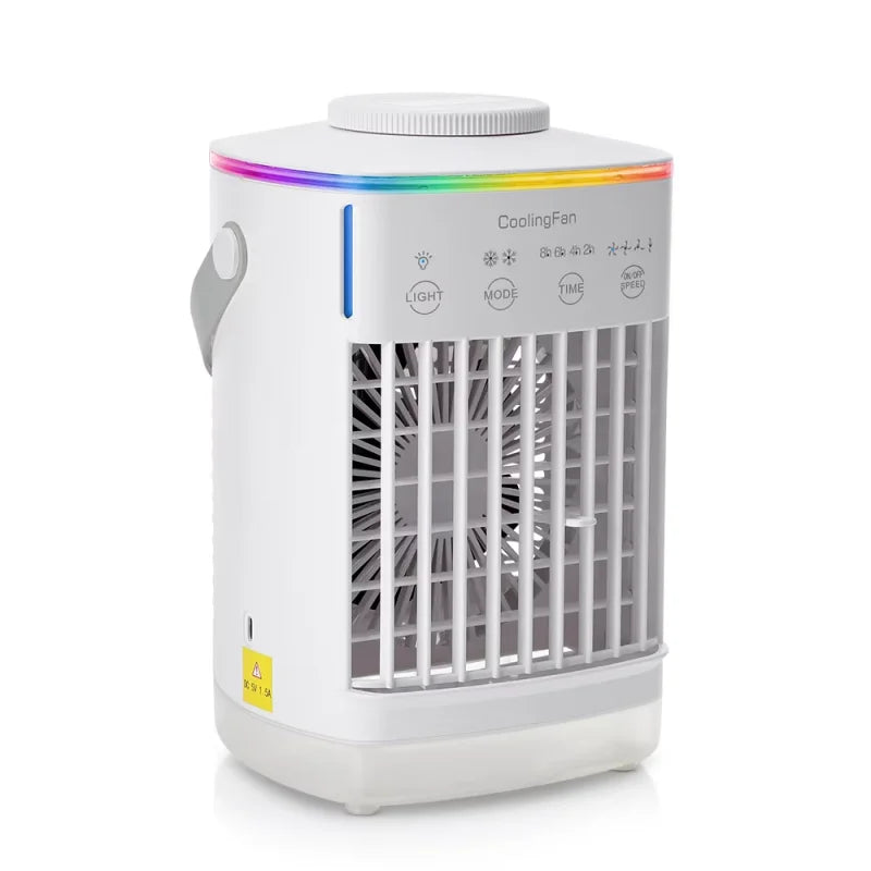 Popular mini air cooler USB air conditioning fan office desktop small water cooling fan spray humidification cooling fan 6