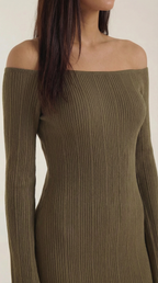 Women's Off-Shoulder Bodycon Maxi Dress Sleek Evening Gown