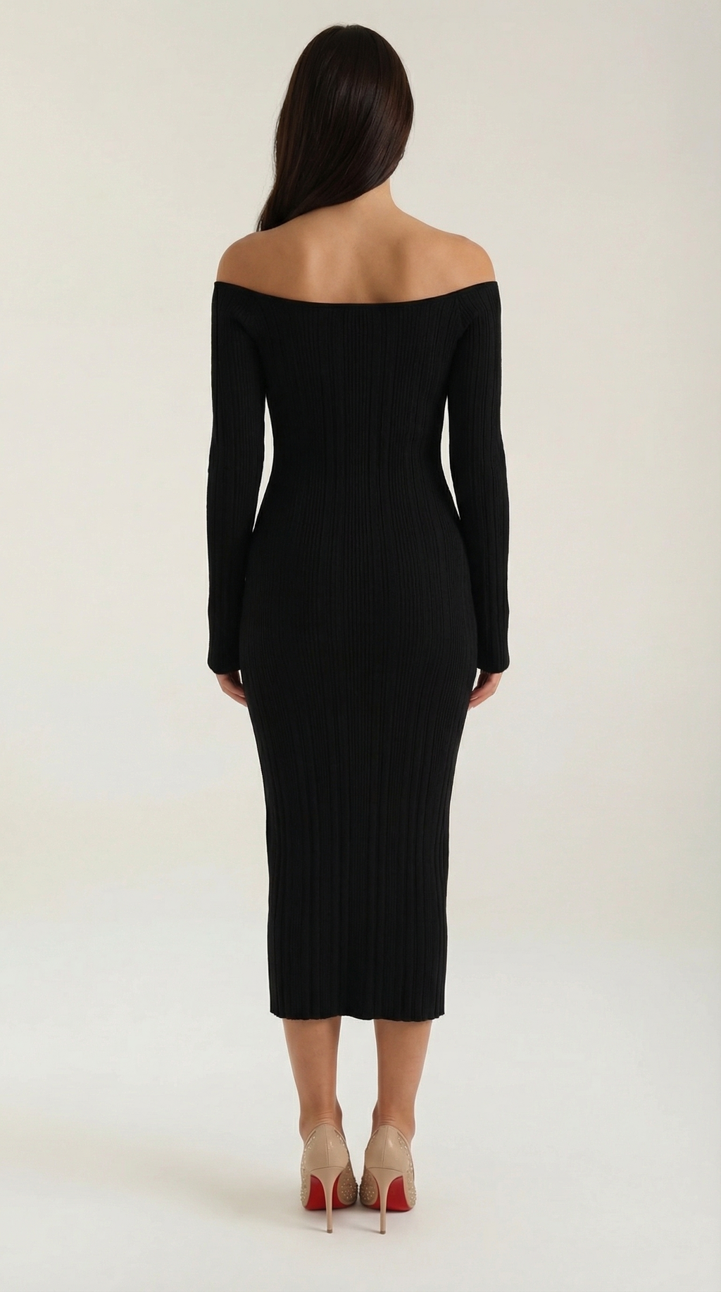 Women's Off-Shoulder Bodycon Maxi Dress Sleek Evening Gown