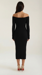 Women's Off-Shoulder Bodycon Maxi Dress Sleek Evening Gown