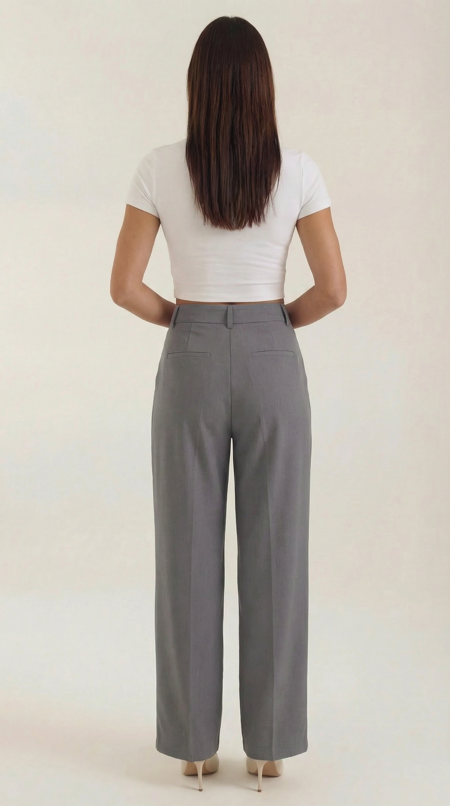 Marquise Women's Wide-Leg Office Trousers – High-Waisted Tailored Fit & Crepe Fabric