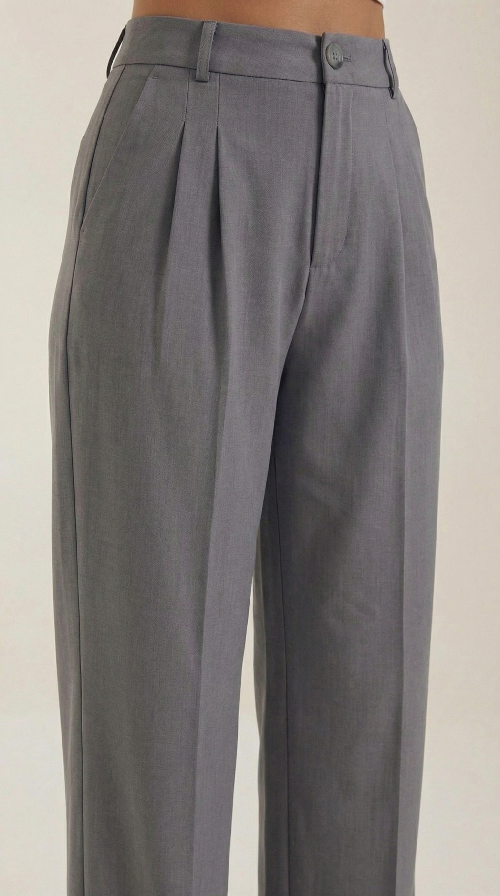 Marquise Women's Wide-Leg Office Trousers – High-Waisted Tailored Fit & Crepe Fabric