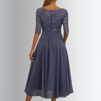 Dôre | Women’s Elegant Lace Dress – Chic Intricate Floral Lace & Slimming Evening Silhouette