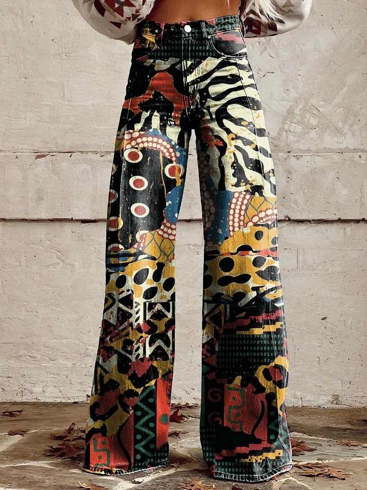 Lumi | Women’s Casual Baggy Jeans – Relaxed Oversized Fit & Long Architectural Drape abstract