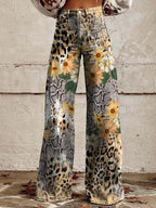 Lumi | Women’s Casual Baggy Jeans – Relaxed Oversized Fit & Long Architectural Drape leopards