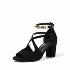 Amore | Women's Peep-Toe Ankle Strap Sandals – Chunky Heel & Modern Silhouette