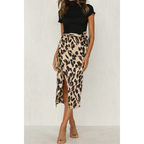 Rogue | Open Wrap Skirt with Slit for Women - Leopard Print Khaki leopard XL