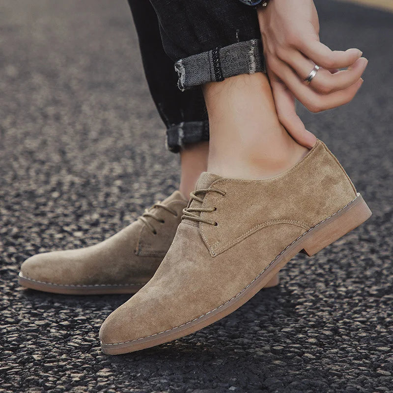 Roma | Suede Oxford Shoes – Luxury Designer Dress Footwear & Tailored Suede Derby Brogues Khaki
