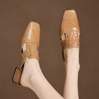 Rosel | Square-Toe Leather Mules – Chic Artisan Craft & Refined Slimming Silhouette