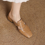 Rosel | Square-Toe Leather Mules – Chic Artisan Craft & Refined Slimming Silhouette