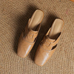Rosel | Square-Toe Leather Mules – Chic Artisan Craft & Refined Slimming Silhouette