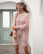 Sephira | Women's Long Winter Sweater Dress - Oversized Knitted Turtleneck & Maxi Sweater