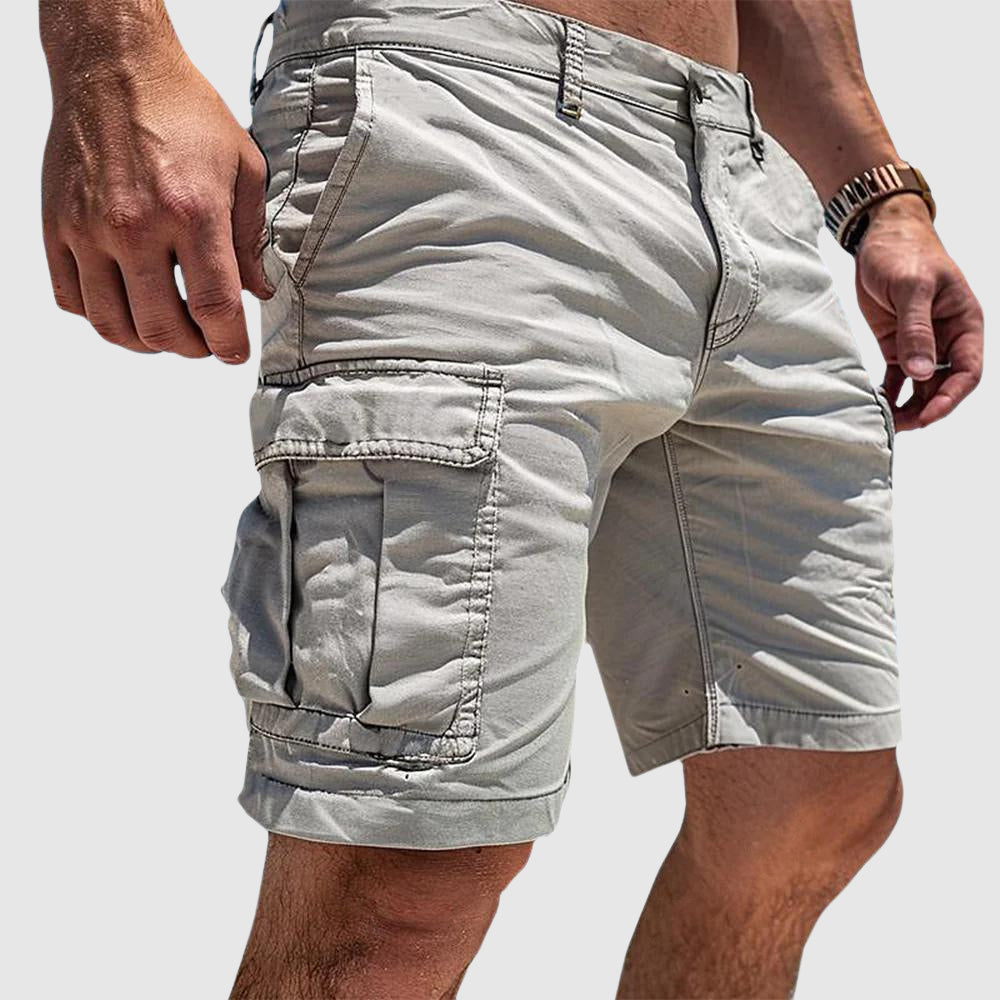 Ruben | Men's Summer Cargo Shorts Knee Length White