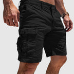 Ruben | Men's Summer Cargo Shorts Knee Length Black
