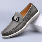 Ruco | Men's Genuine Leather Loafers – Luxury Designer Driving Shoes & Tailored Classic Slip-On Gray