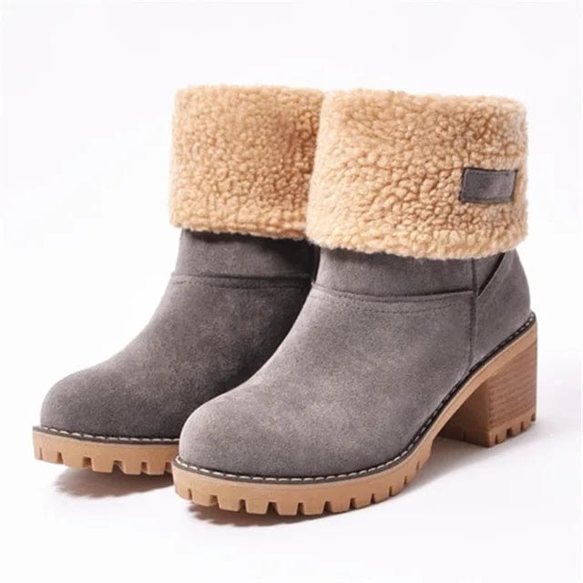 Zahara | Winter Boots for Women | Wool Mid-Calf Gray