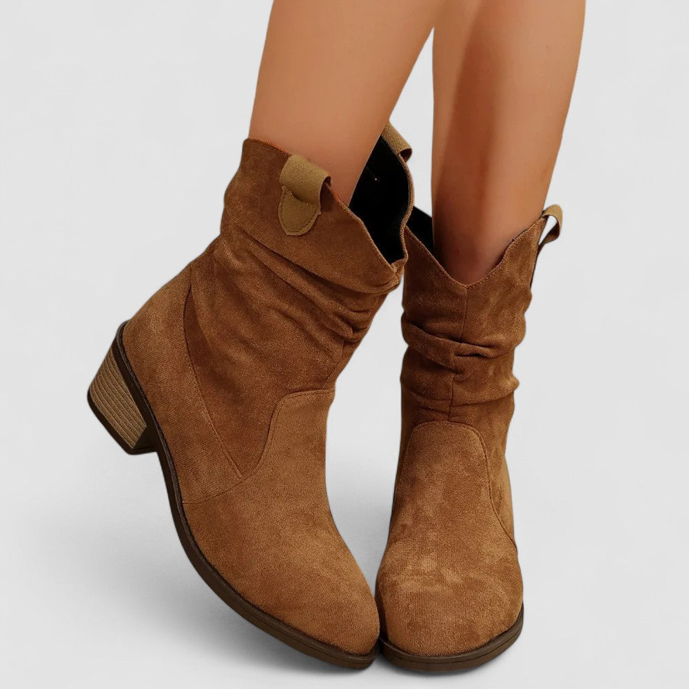Sephira | Women's Comfortable Ankle Boots - Stylish Low Block Heel Walking Booties