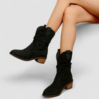 Sephira | Women's Comfortable Ankle Boots - Stylish Low Block Heel Walking Booties
