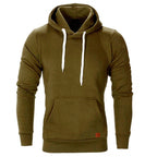 Ranches | Casual Hoodie for Men - With Kangaroo Pocket and White Drawstring Army green