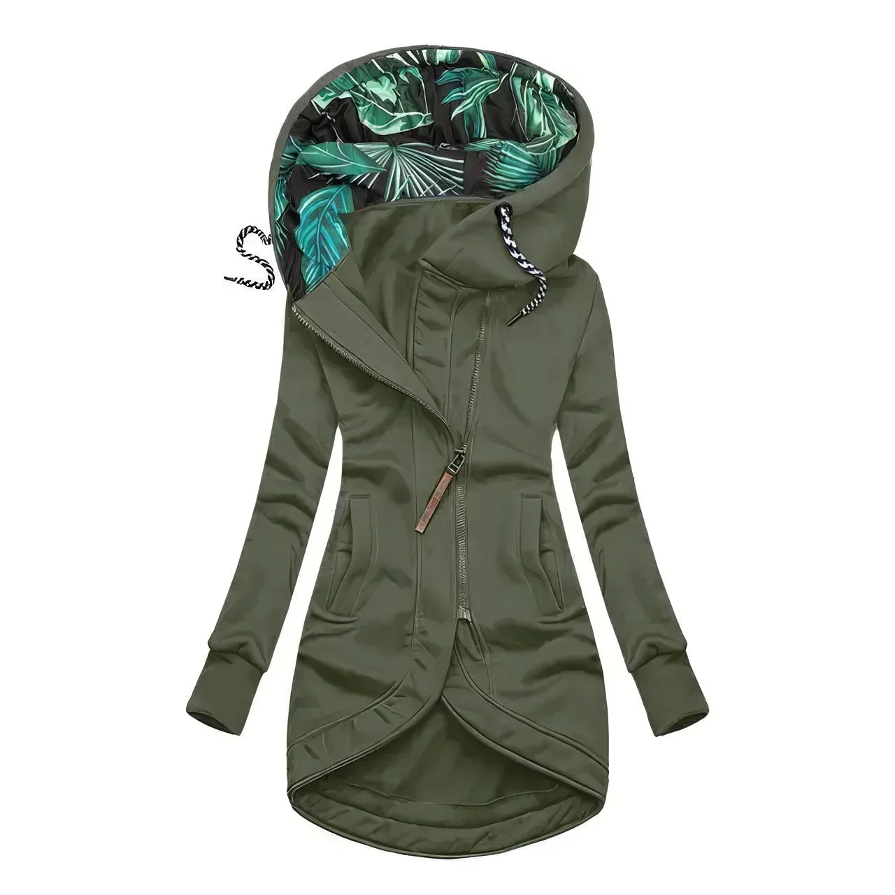 Umami | Women's Jacket | Contrast Printed Lining Green
