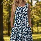 Luna | Short Women’s Summer Dress with Floral Pattern and Pockets
