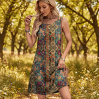 Luna | Short Women’s Summer Dress with Floral Pattern and Pockets