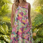 Luna | Short Women’s Summer Dress with Floral Pattern and Pockets