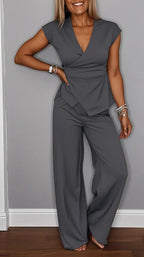 Martina | Elegant Coordinated Set with Blazer and Trousers Dark Gray
