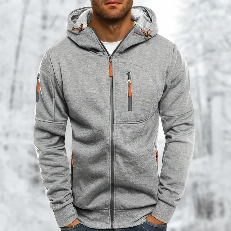 Hommes | Men's Jacket | Full Zip with Multiple Pockets Light Gray